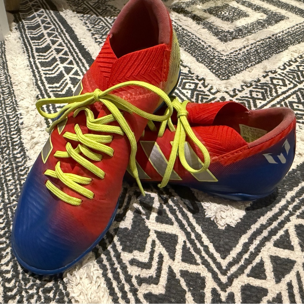 adidas Red and Blue Kids Cleats